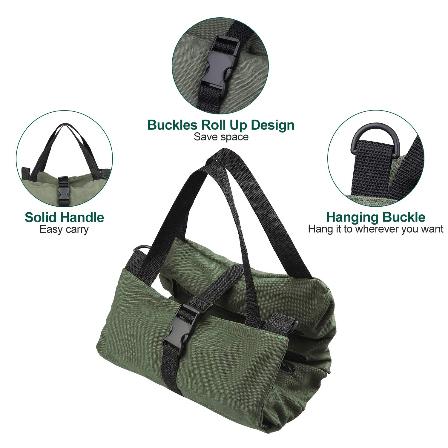 Canvas Wear-resistant Waterproof Durable Portable Roll-up Foldable Hanging Tool bag