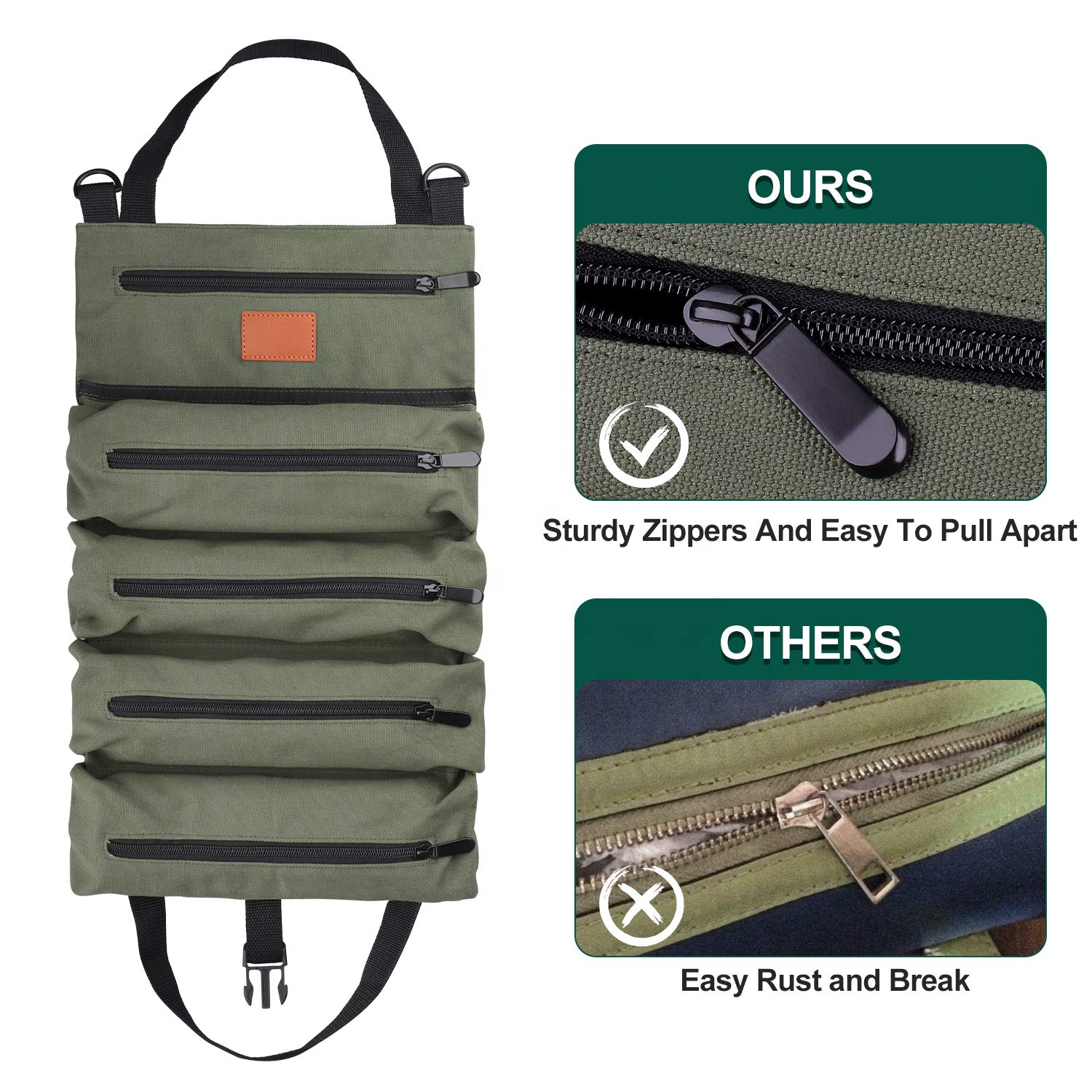 Canvas Wear-resistant Waterproof Durable Portable Roll-up Foldable Hanging Tool bag