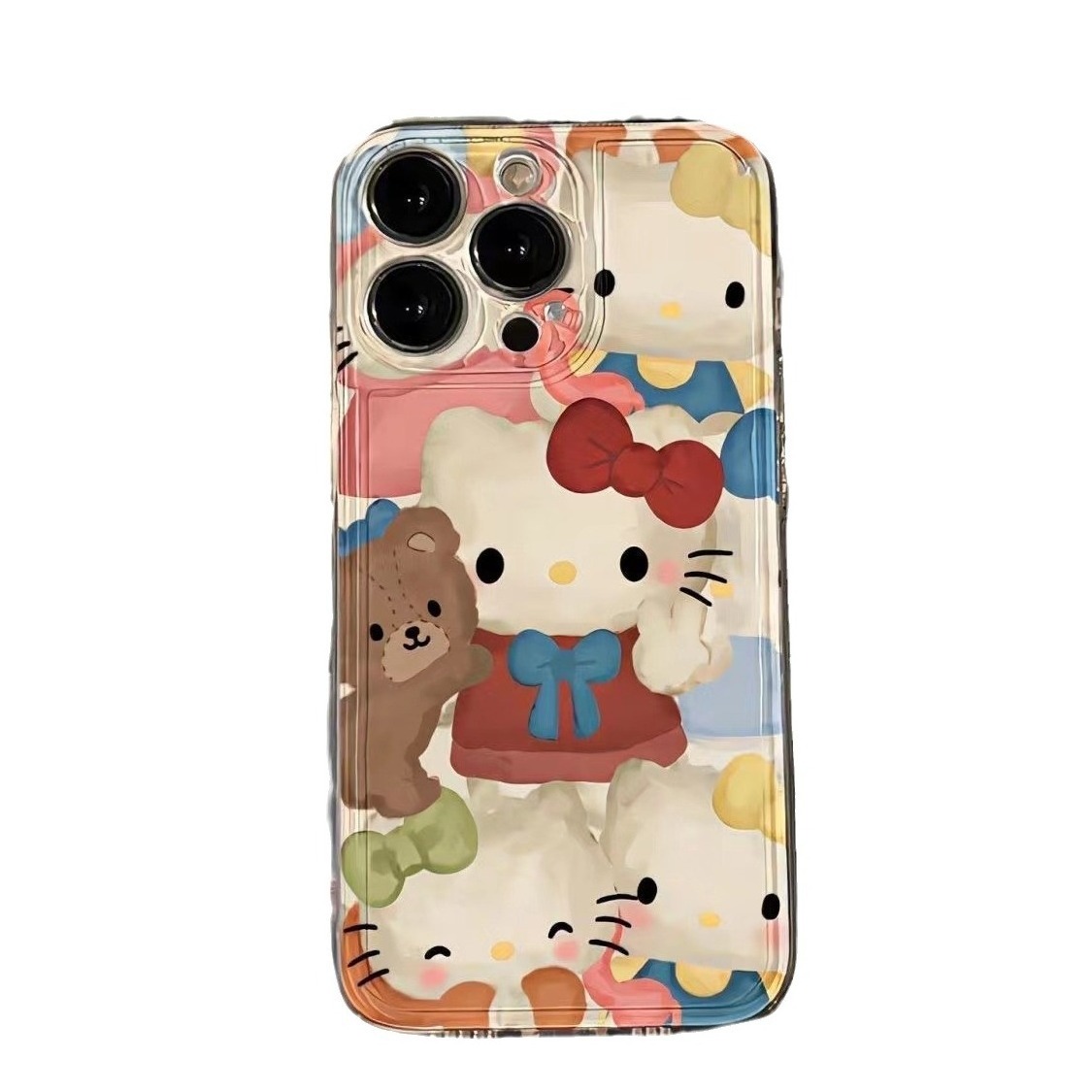 Hello Kitty and Bear fit for iphone 15promax phone case for iPhone14 new 13 full Package 12 soft x/xr