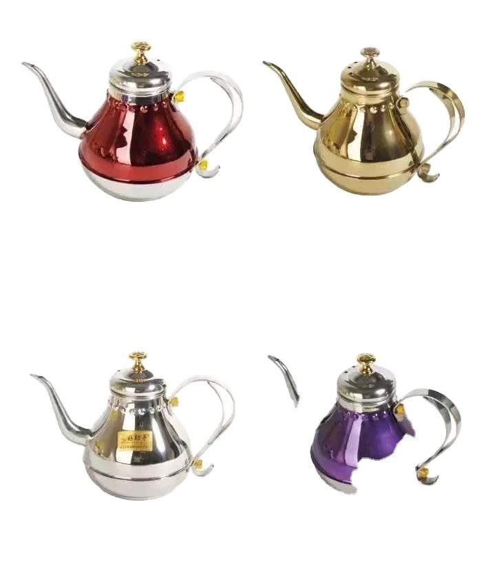 1.8L Amazon 2023 thickened stainless steel teapot Flower teapot with filter long nozzle teapot Restaurant Hotel commercial tea k