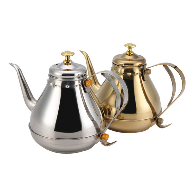 1.2L Amazon 2023 thickened stainless steel teapot Flower teapot with filter long nozzle teapot Restaurant Hotel commercial tea k