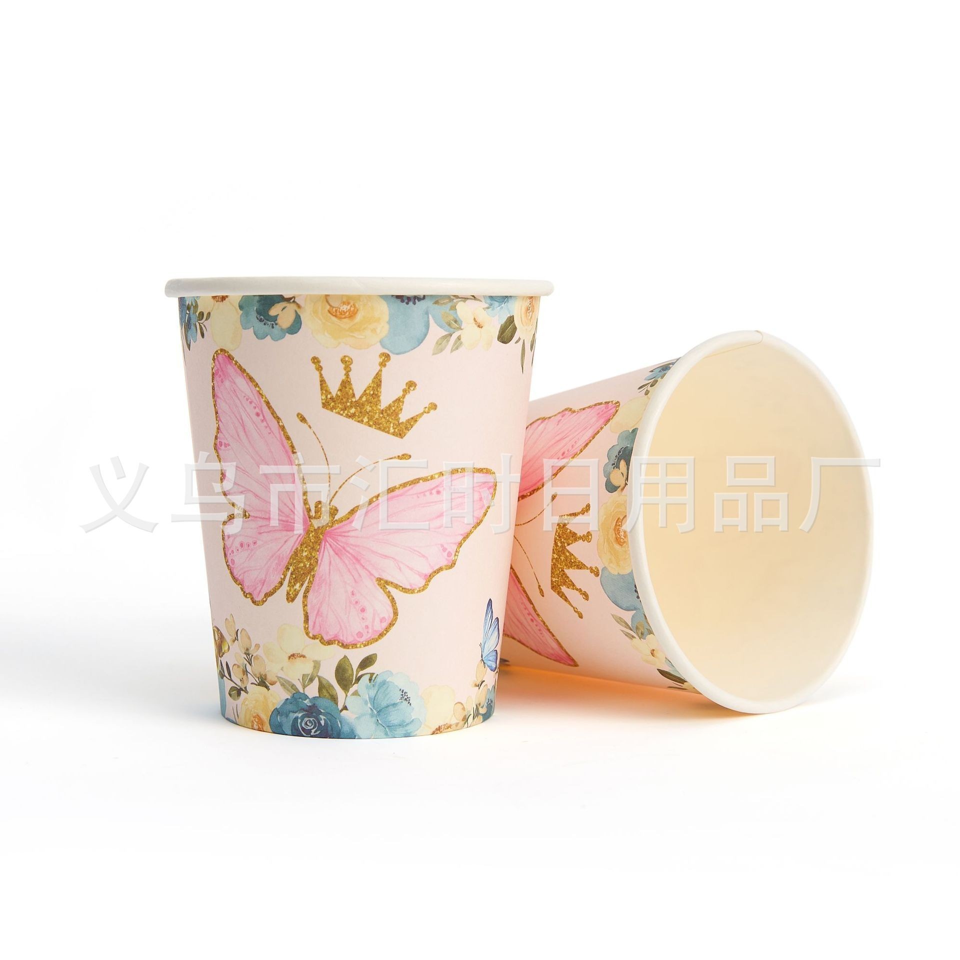 Butterfly Theme Party Supplies Decoration Tableware Set Paper Plate Cup Napkins Knife Fork Spoon Butterfly Paper Plates