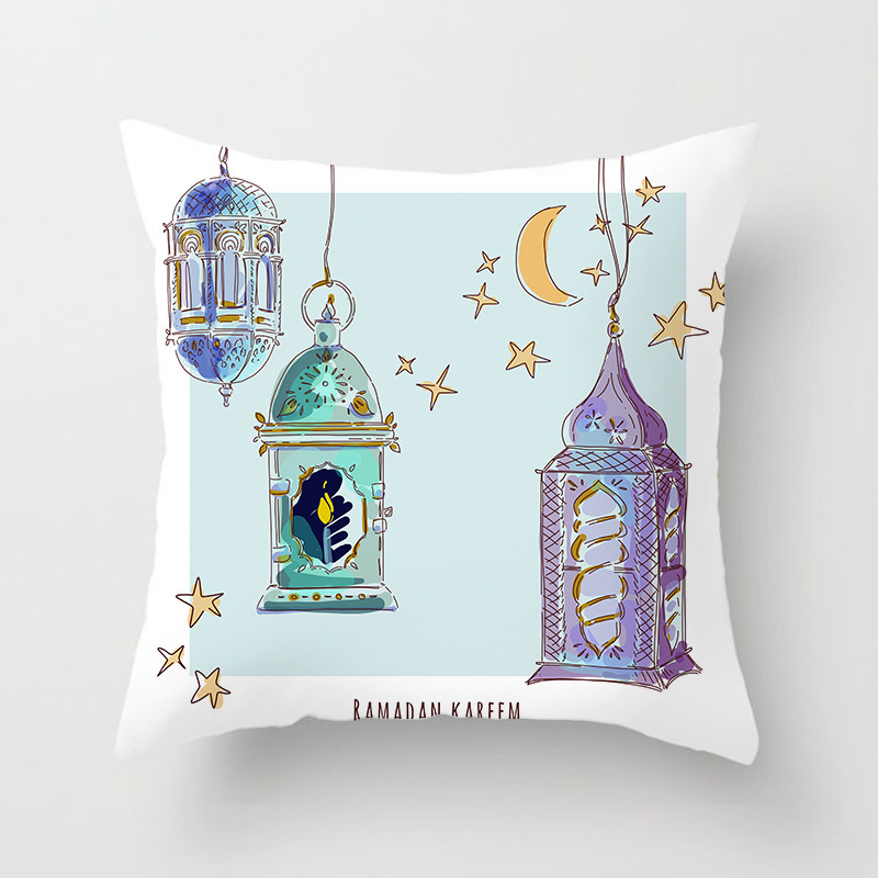 Muslim Eid Party Supplies Festival Decoration Eid Mubarak Ramadan Decoration Ramadan Pillow Cover For Ramadan Decoration