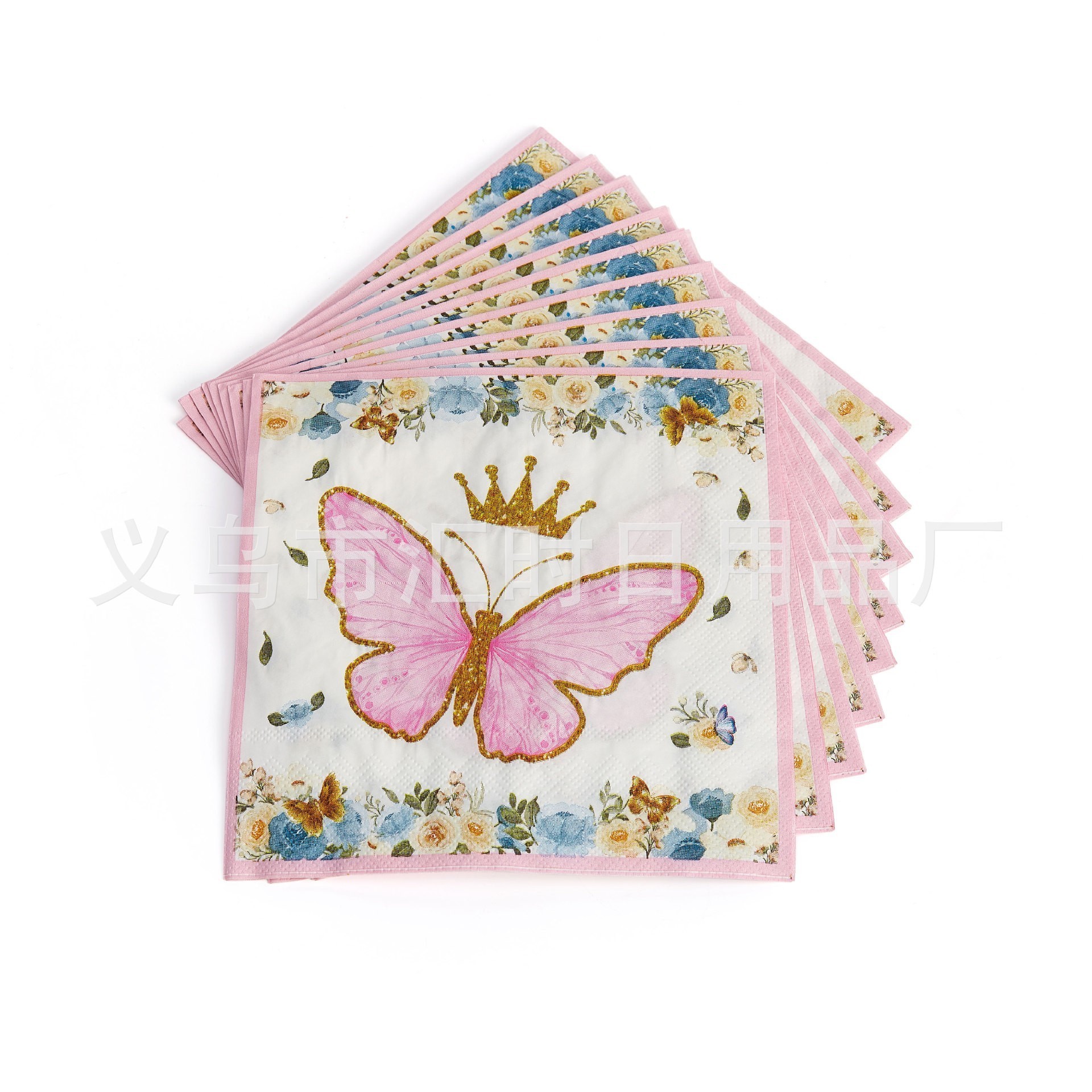 Butterfly Theme Party Supplies Decoration Tableware Set Paper Plate Cup Napkins Knife Fork Spoon Butterfly Paper Plates