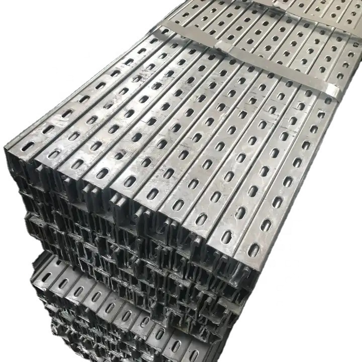 S450GD ZM275G solar panel mounting c shape hot galvanized slotted unistrut channel zinc aluminum magnesium C channel