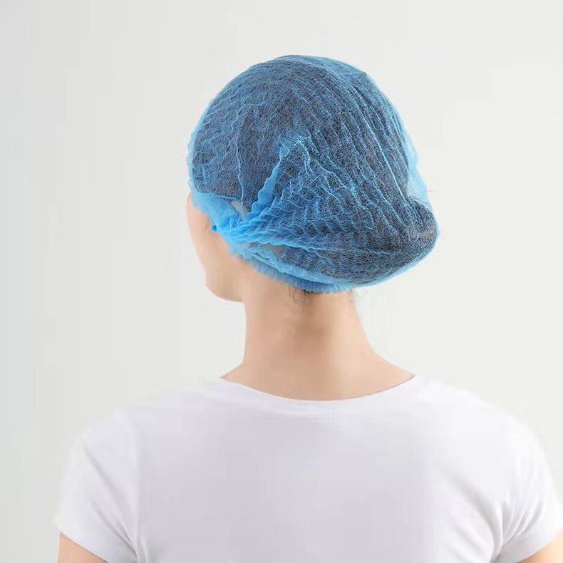 OEM Non Woven Disposable Bouffant Anti-Hair Falling Bar Cap Round Head Cover Hair Net Mob Cap