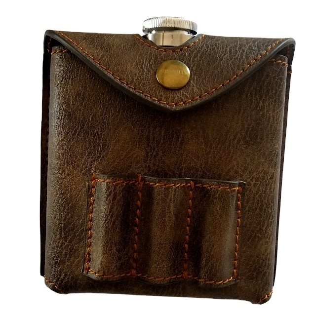 2024 fashion custom high quality leather Hip Flask sleeve Flask Leather Cover