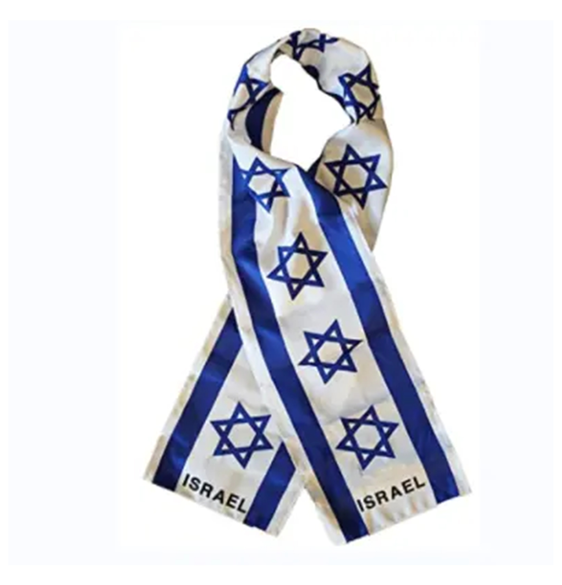 Custom Country Polyester Printed Knitted Style Israel Israeli Flag Scarf