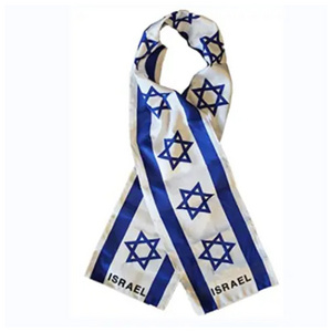 Custom Country Polyester Printed Knitted Style Israel Israeli Flag Scarf