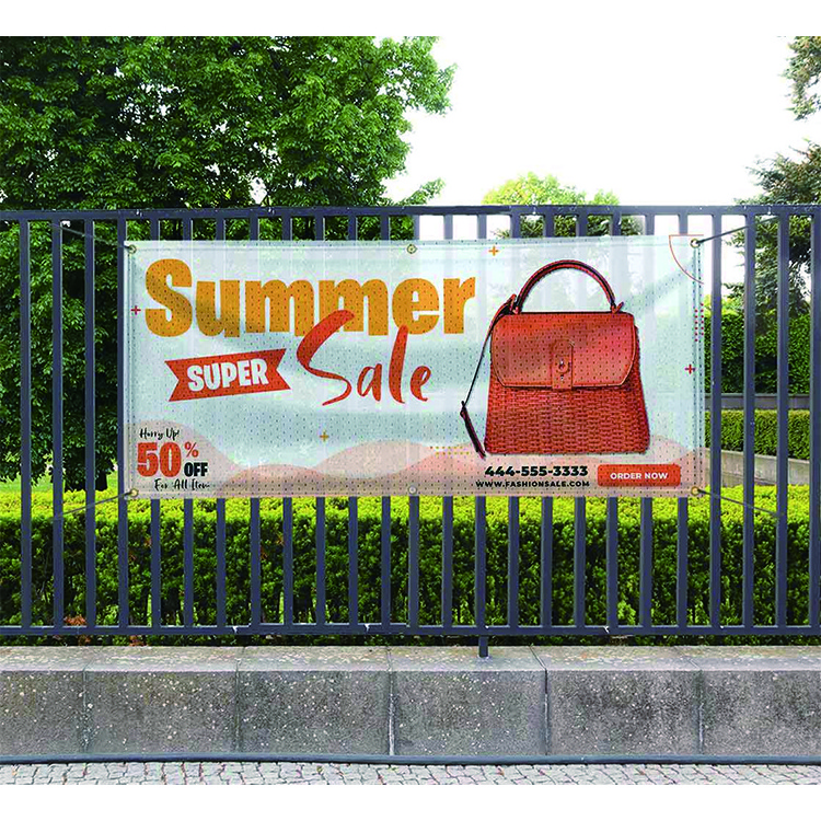 Customized Design Outdoor Hanging Sport Event Advertising Banners Digital Printing Fence Custom Polyester Mesh Fabric Banner