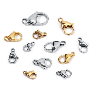 Bracelet stainless steel jewlery findings dongguan component Metal clasp gold plated Lobster clasps for jewelry Bracelet making