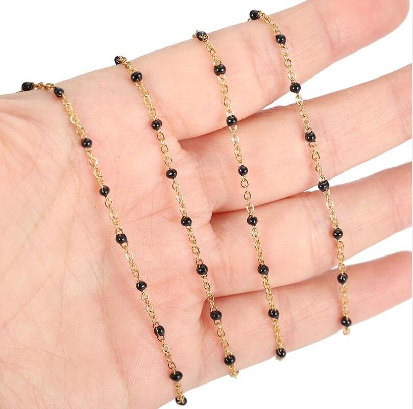 1.5mm Width Colorful Cup Chain Bead Gold Bag Chain Women Diy 304 Stainless Steel Ball Jewelry Waist Making Chains