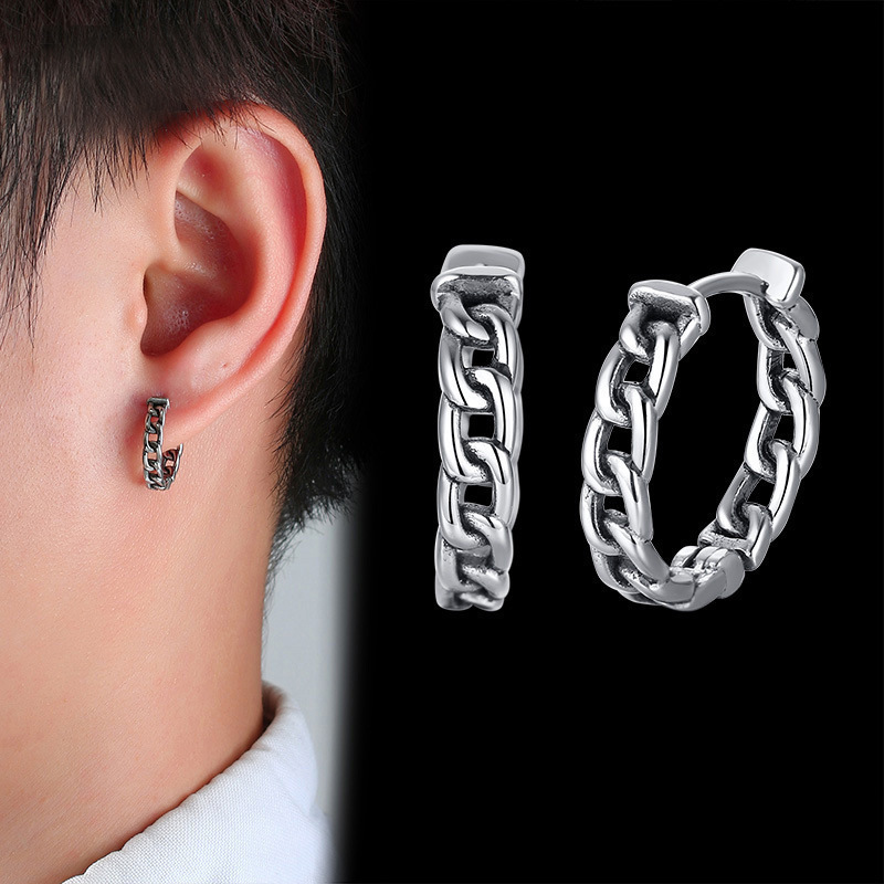 Versatile earrings Manufacturers direct sales Minimalist Design Hypoallergenic Stainless Steel Small Hoop Earrings for Men