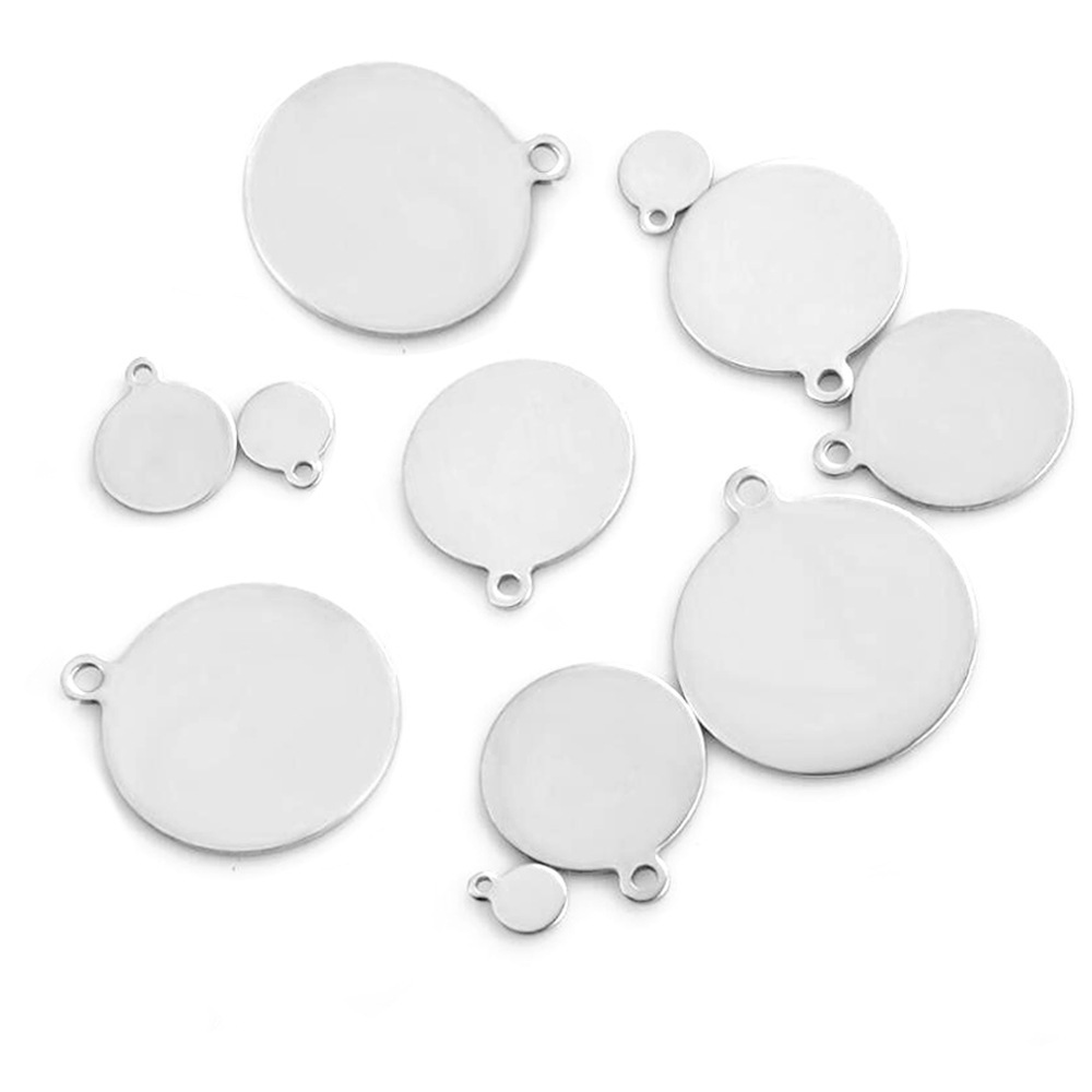 Stainless Steel 0.8-1mm Thick Custom logo Round Stamping Blank Pendants Charms for Bracelet Necklace Pendant Jewelry DIY Craft