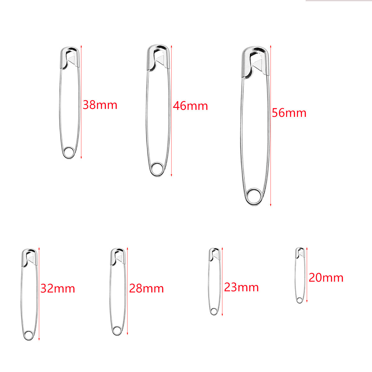 304 Gold small large collar pin Wholesale Diy Sewing Tools Accessory Metal Stainless Steel Silver Gold Safety Pin For Garment