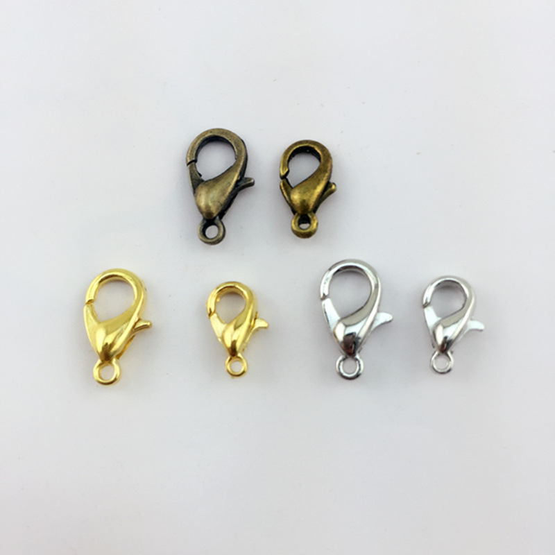 Secure Broochure Zinc Alloy Bracelet Necklace Jewelry Findings & components metal hook silver Lock Claw Lobster Clasp