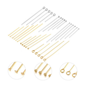 Custom 12mm Earrings Connector Gold Plating Stainless Steel Round Flat Ball Head Pin End Caps Jewelry Findings