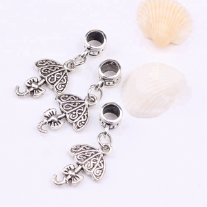 bulk beads umbrella pendant alloy big hole beads charm for bracelet