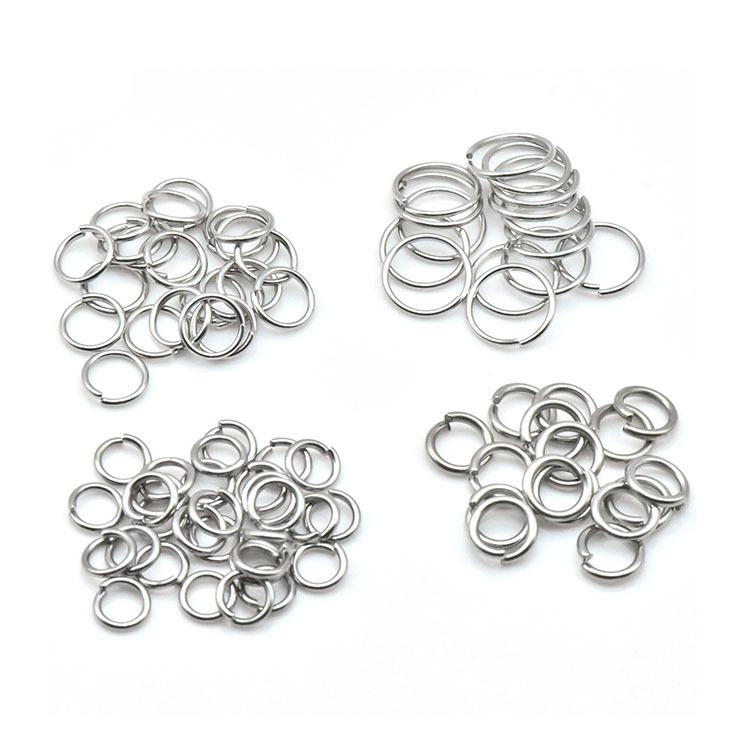 Custom Holder Finding Stainless Steel Round Chain Bracelet 1.5mm 2mm thick Jump Rings Split Rings Connectors For Jewelry Making