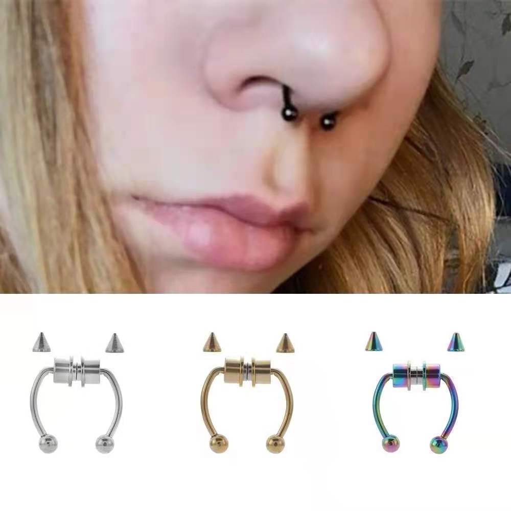 stainless steel Cuff Gold Tone Style Free Fake 2023 Nose Ring Nose Piercing Hoop Septum Rings For Women