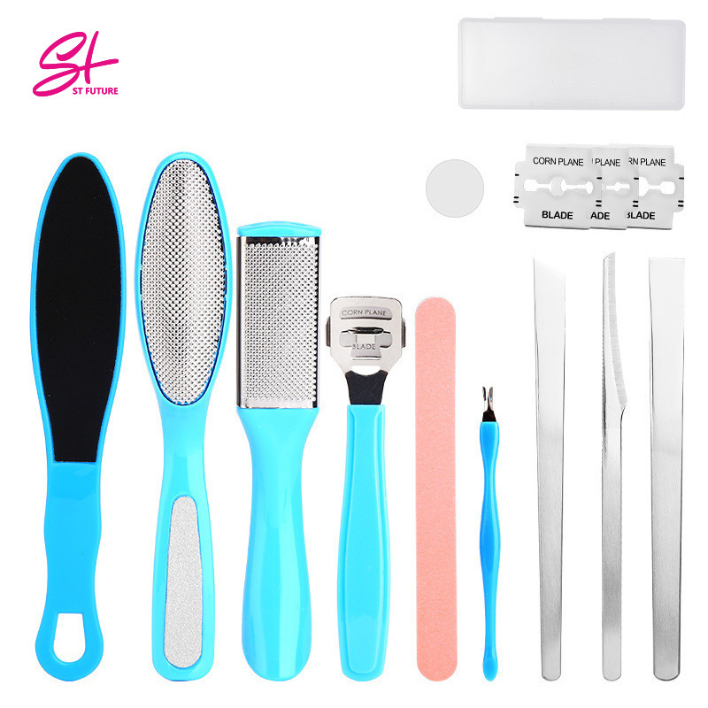 ST FUTURE Stainless Steel Pedicure Tools Foot Care Kit Set Professional Callus Remover Foot Rasp Peeling Dead Skin Removal Kit