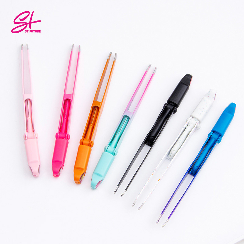 ST FUTURE 3 in 1 Makeup Tools Portable Stainless Steel Eyelash Tweezers Trimmer Eyebrow Brush Eyelash Curler Eyebrow Razor