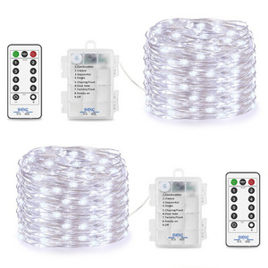 10m 20m Waterproof Remote Control Fairy Lights Battery Operated Decoration 8 Mode Timer LED String Copper Wire Christmas light