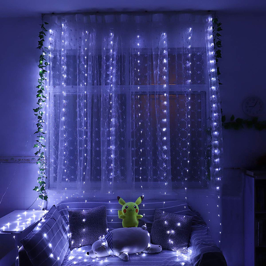 Top Seller Waterproof LED USB Remote Control Smart Curtain String Fairy Lights For Outdoor Indoor Garden Christmas Decoration