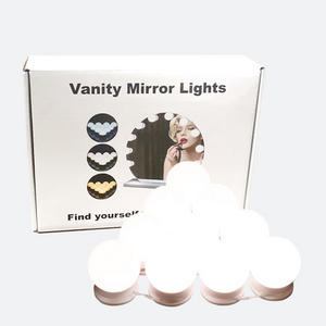 LED Lighted Vanity Hollywood Dressing Makeup Salon Vanity Mirror Lamp With Round Bulb Lights