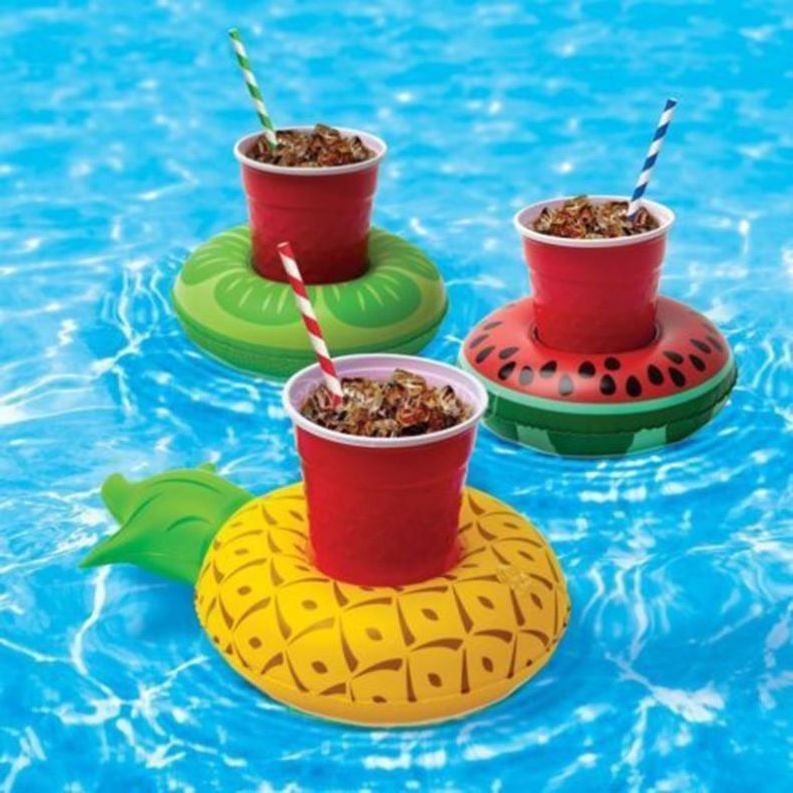 Inflatable Fruit Animal Shape Beer Drink Floating Inflate Beach Cup Holder Party