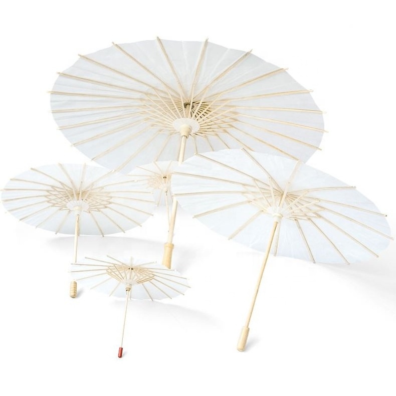 Wholesale Chinese Cheap White Wedding  Paper Parasol Umbrella With Logo