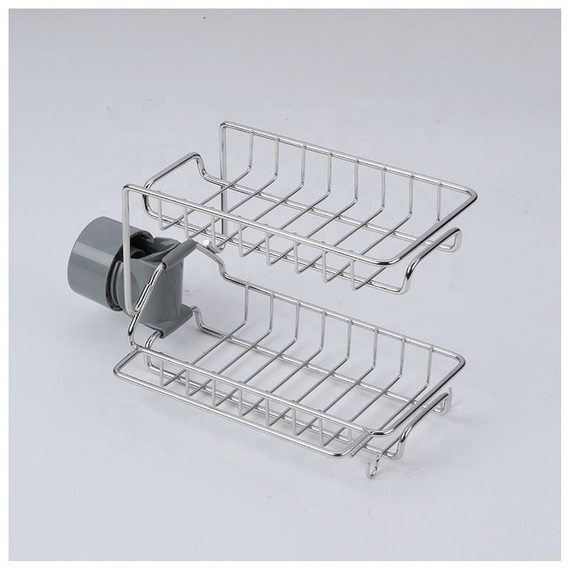 Stainless Steel Kitchen Faucet Sponge Soap Holder Storage Rack Hot Selling Sink Caddy