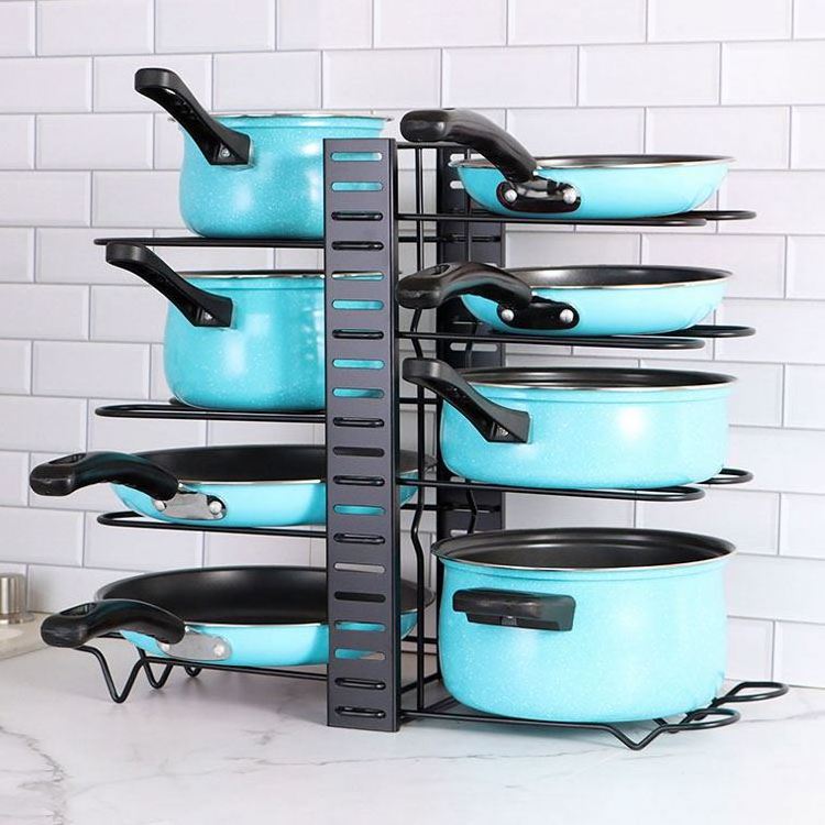 Wholesale Adjustable Pots and Pans Organizer for Cabinet Pot Organizer for Kitchen Organization & Storage, Pot Lid Organizer