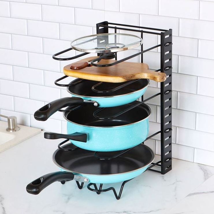 Wholesale Adjustable Pots and Pans Organizer for Cabinet Pot Organizer for Kitchen Organization & Storage, Pot Lid Organizer