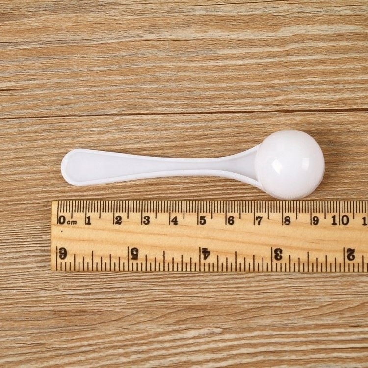 3g 6ml Small Round White Clear Plastic Measuring Spoon Scoop For Milk Powder Protein Powder Tea Salt Custom Logo