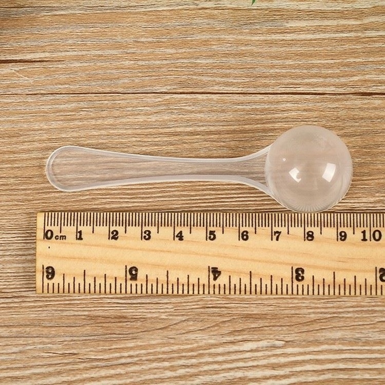 3g 6ml Small Round White Clear Plastic Measuring Spoon Scoop For Milk Powder Protein Powder Tea Salt Custom Logo