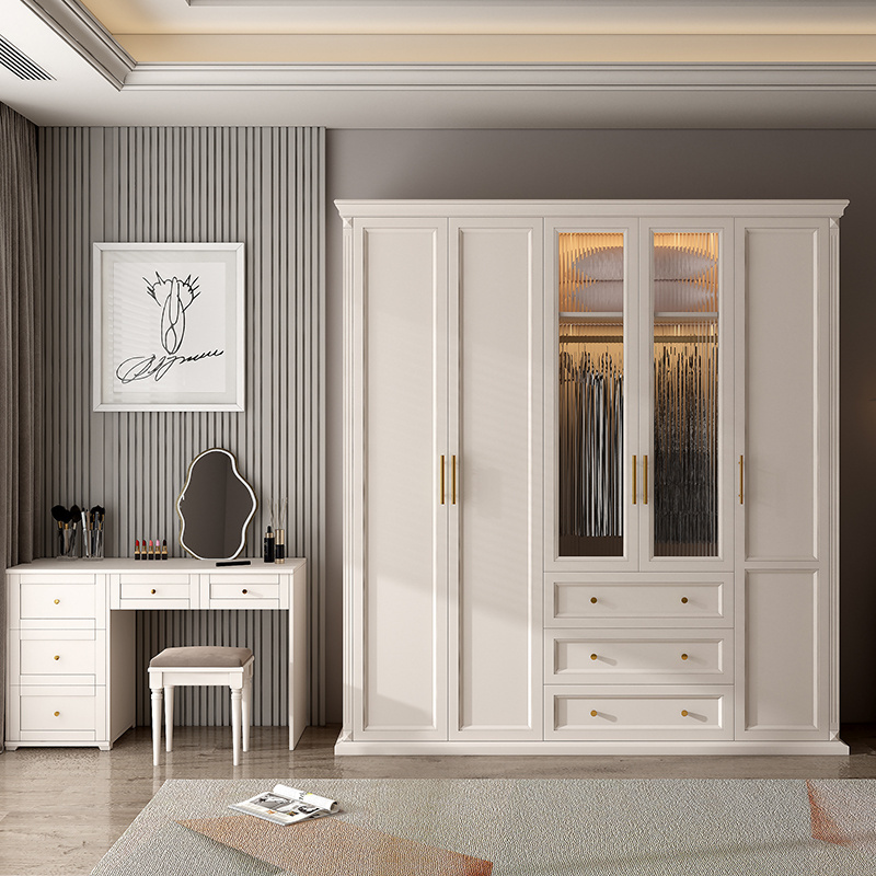 Overall Solid Wood Armoire American Bedroom Closets Wardrobe Clothes ...