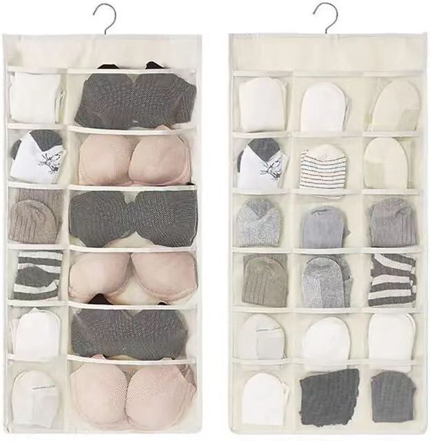 Yapears Custom Dual Sided Storage Bags Hanging Closet Organizer save space for Underwears  and bra Hanging Bag