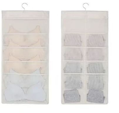 Yapears Custom Dual Sided Storage Bags Hanging Closet Organizer save space for Underwears  and bra Hanging Bag