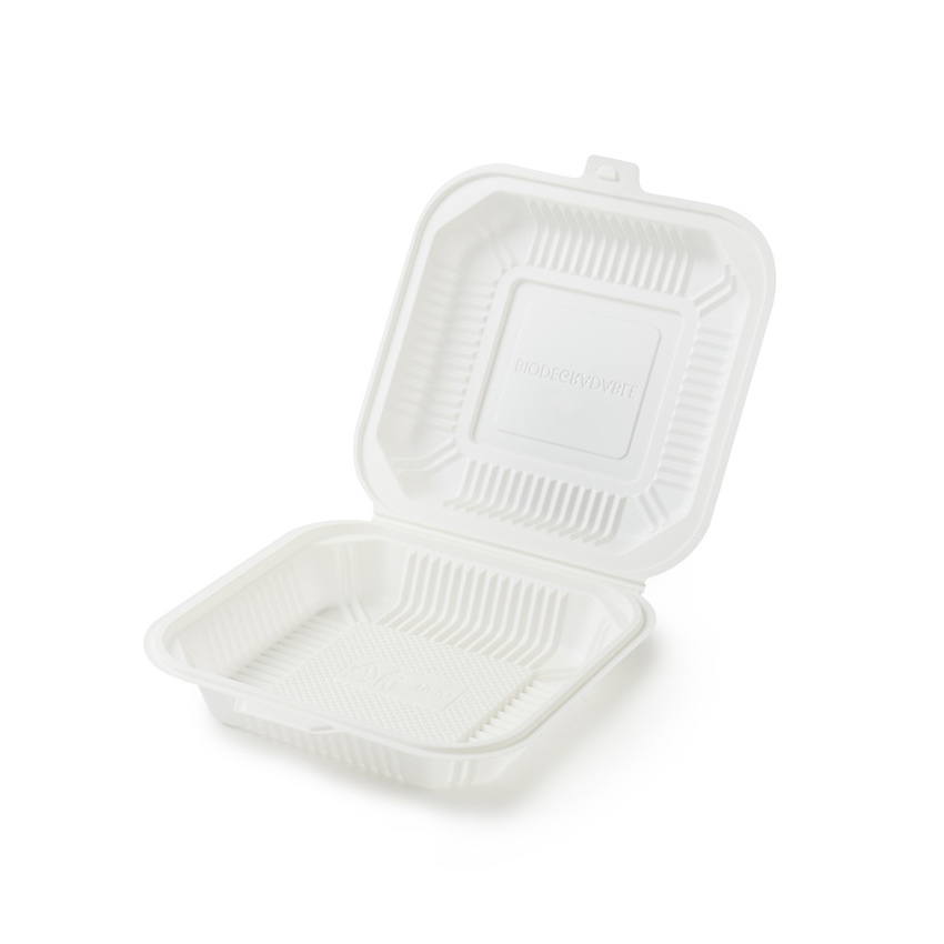 Disposable Eco Friendly Biodegradable Lunch box Take Out To Go Cornstarch Food Container With Lids for Food