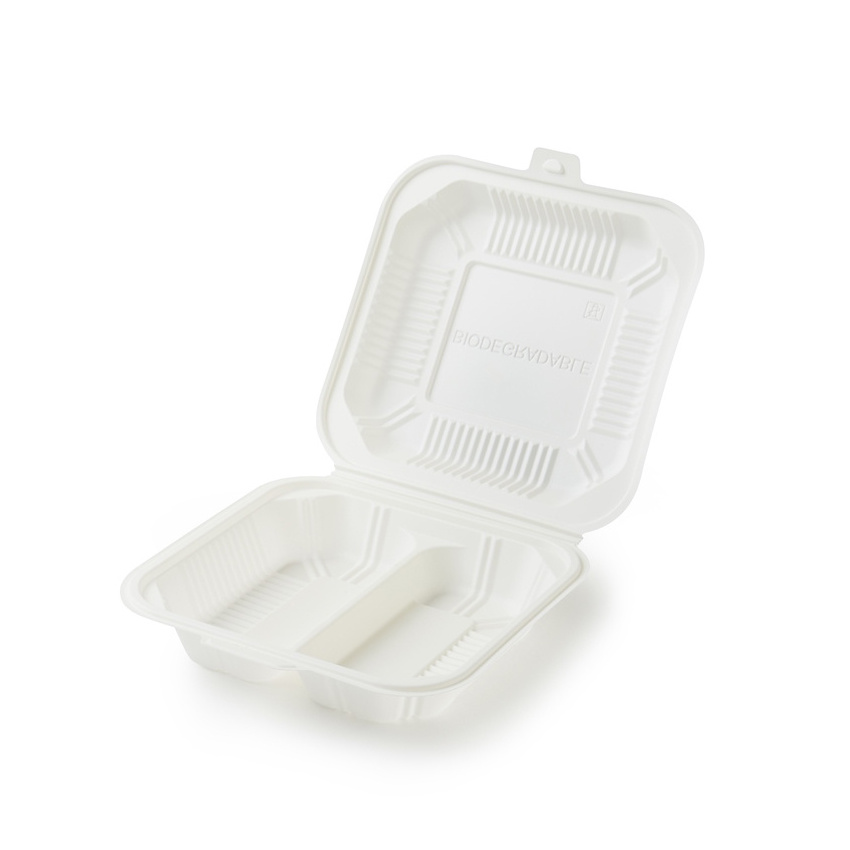 Disposable Eco Friendly Biodegradable Lunch box Take Out To Go Cornstarch Food Container With Lids for Food