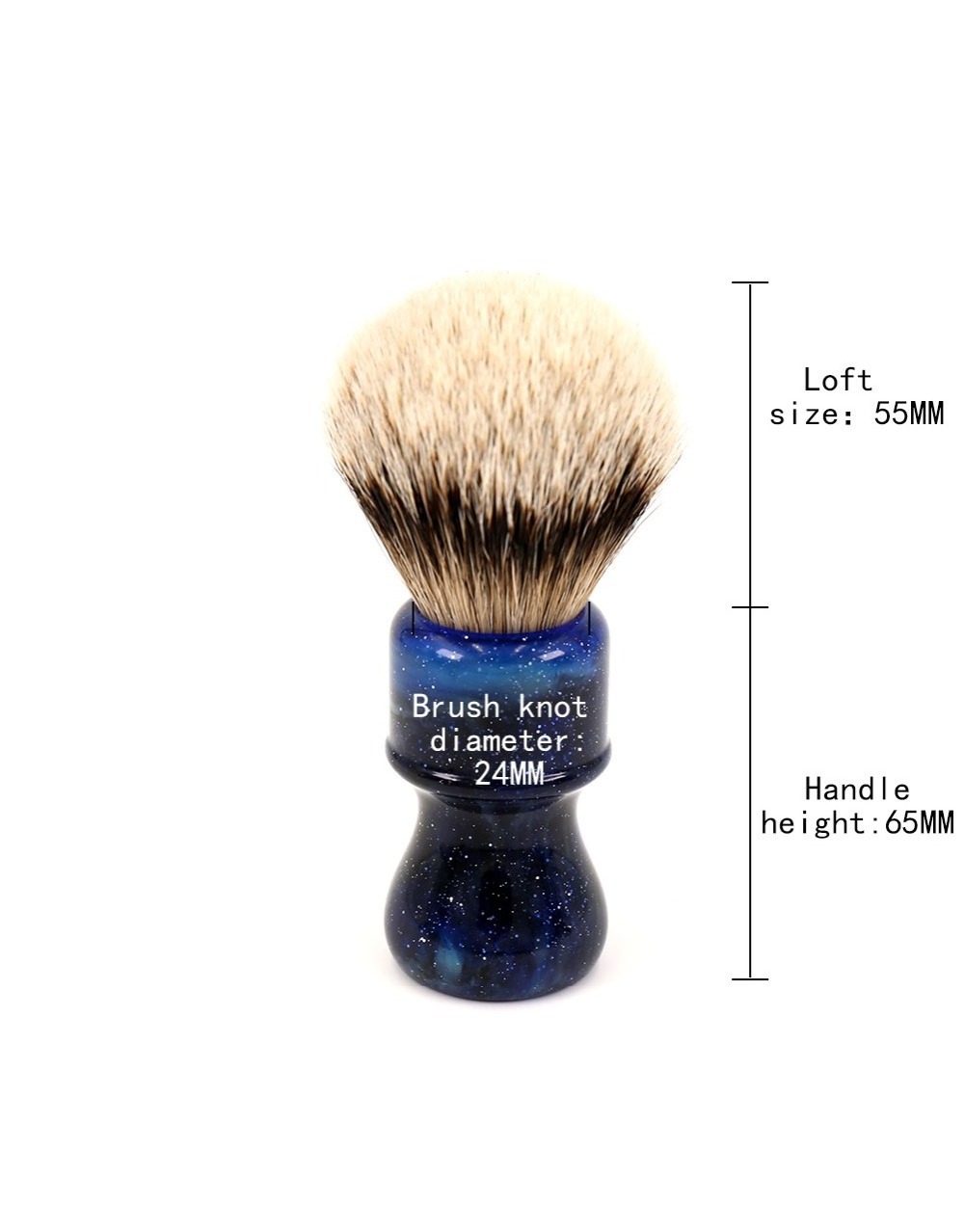 24MM Yaqi Mysterious Space Color Handle Silvertip Badger Hair Knot Men Shaving Brushes