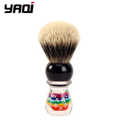 YAQI 26mm Lucky Dice Two Band Badger Hair mens wet Shaving Brush Holder