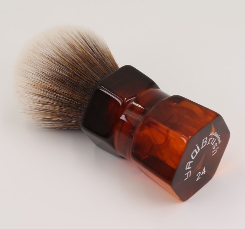 YAQI 24mm Moka Express Mew Brown Synthetic Hair Men Shaving Brush custom logo