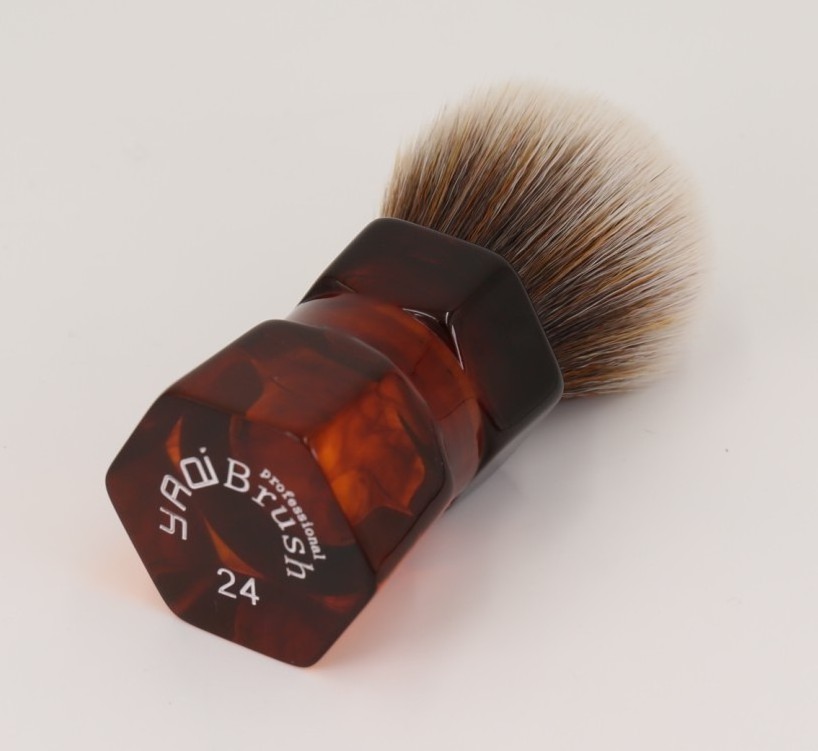 YAQI 24mm Moka Express Mew Brown Synthetic Hair Men Shaving Brush custom logo