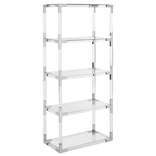 Factory Price OEM ODM Modern Design  Acrylic Corner Bookshelf Storage Shelf Stainless Steel Part Metal Cabinet