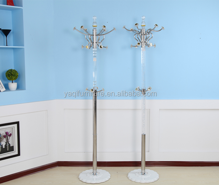 Hot Selling Popular Design Beautiful Gold Coat Hanger Floor Acrylic Coat Rack