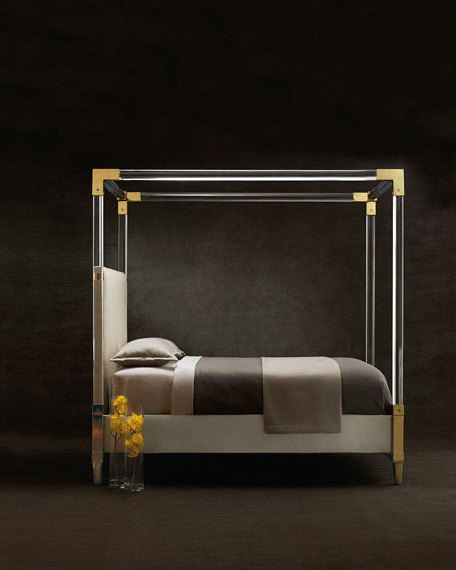 Yaqi New 2021 modern design acrylic transparent bed frame Lucite Bedroom Hotel bed