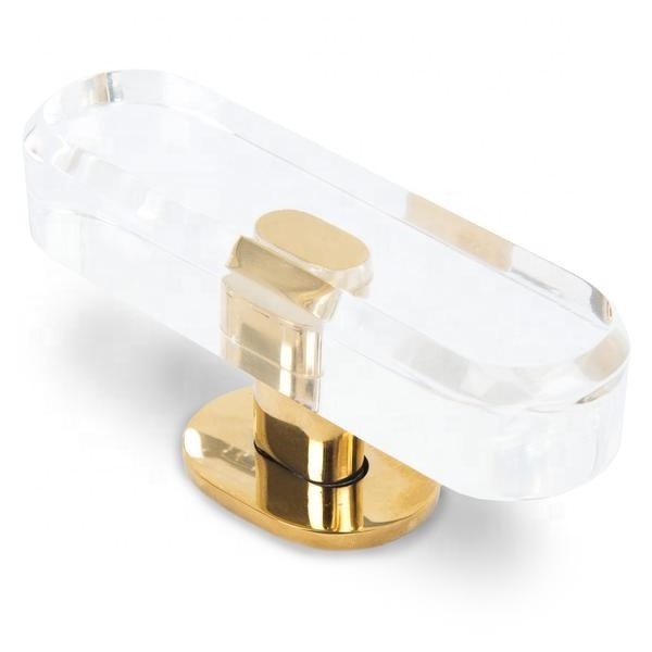 Factory Price OEM ODM  Modern design 5'' Oval Lucite Knob Pull door handle acrylic handle