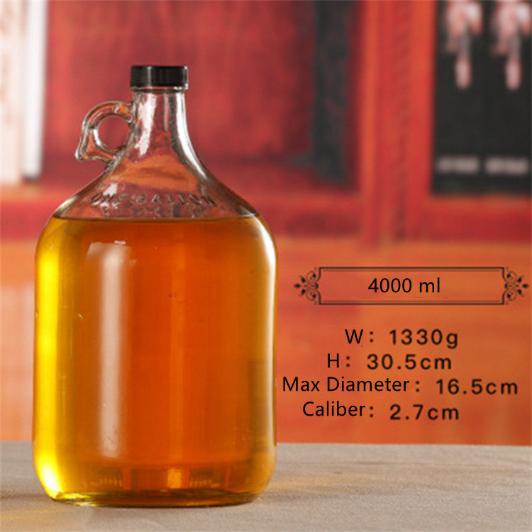 Wholesale 1L 2L Large California Amber Wine Beer Growler Sangria Wine Glass Bottles glass bottle factory